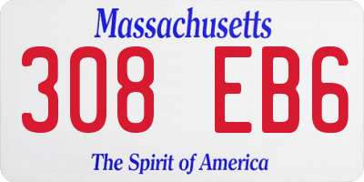MA license plate 308EB6