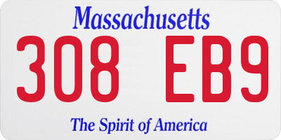 MA license plate 308EB9