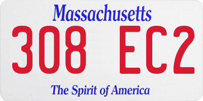MA license plate 308EC2
