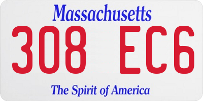 MA license plate 308EC6
