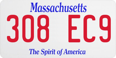 MA license plate 308EC9