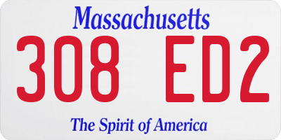 MA license plate 308ED2