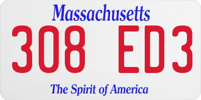 MA license plate 308ED3