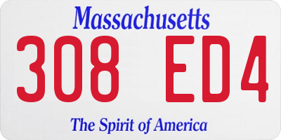 MA license plate 308ED4