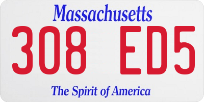 MA license plate 308ED5