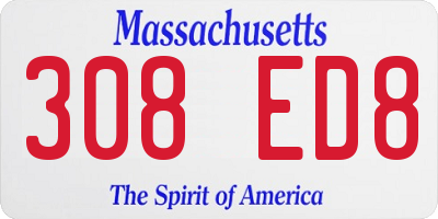 MA license plate 308ED8