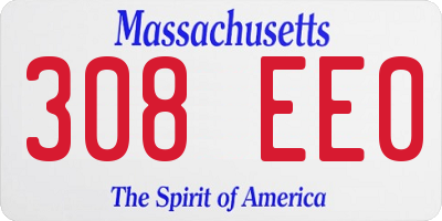 MA license plate 308EE0