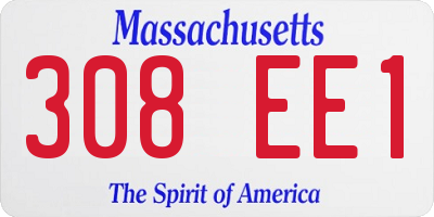 MA license plate 308EE1