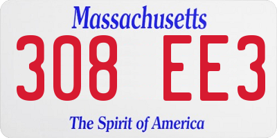 MA license plate 308EE3