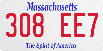 MA license plate 308EE7