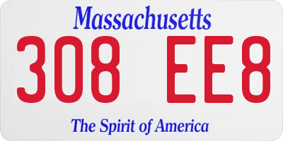 MA license plate 308EE8