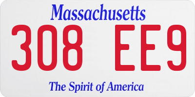 MA license plate 308EE9