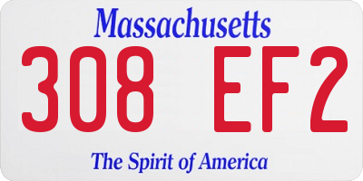 MA license plate 308EF2