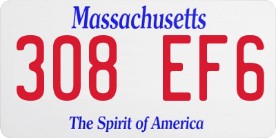 MA license plate 308EF6