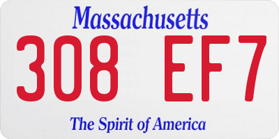 MA license plate 308EF7