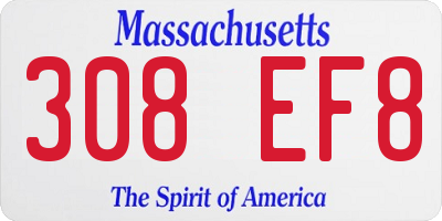 MA license plate 308EF8