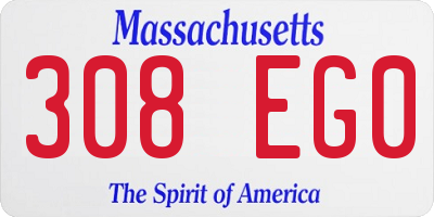 MA license plate 308EG0