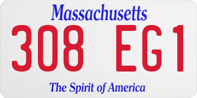 MA license plate 308EG1