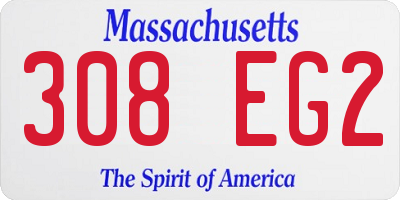 MA license plate 308EG2
