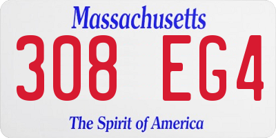 MA license plate 308EG4