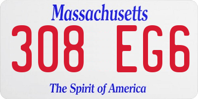 MA license plate 308EG6
