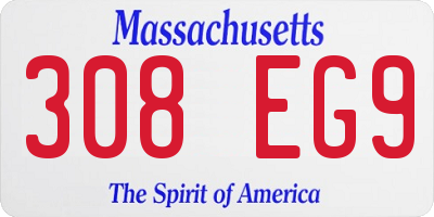 MA license plate 308EG9