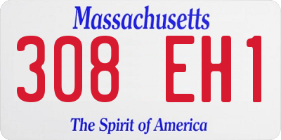 MA license plate 308EH1