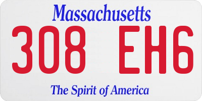 MA license plate 308EH6