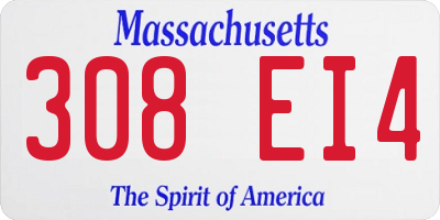 MA license plate 308EI4