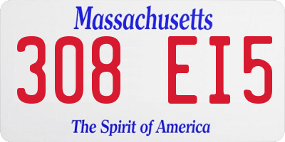 MA license plate 308EI5