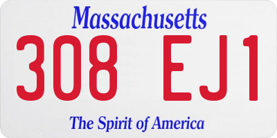 MA license plate 308EJ1