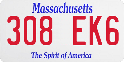 MA license plate 308EK6