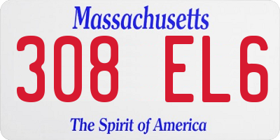 MA license plate 308EL6