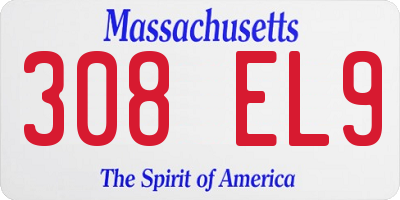MA license plate 308EL9