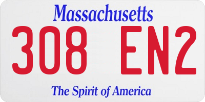 MA license plate 308EN2