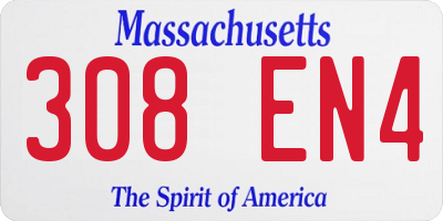 MA license plate 308EN4