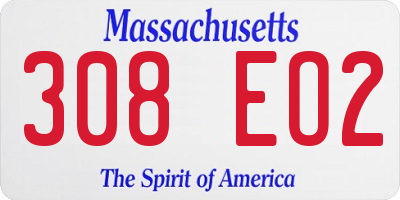 MA license plate 308EO2
