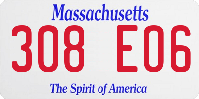 MA license plate 308EO6