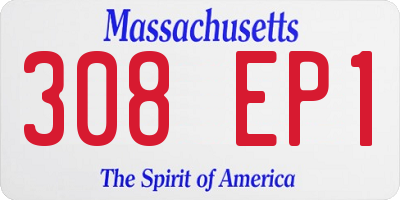 MA license plate 308EP1