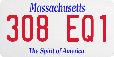 MA license plate 308EQ1
