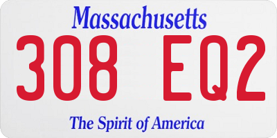 MA license plate 308EQ2