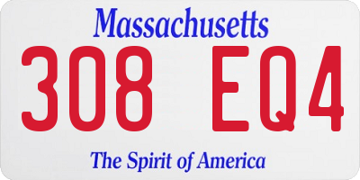 MA license plate 308EQ4