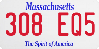 MA license plate 308EQ5
