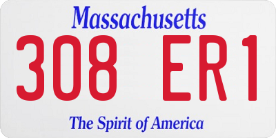 MA license plate 308ER1
