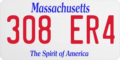 MA license plate 308ER4
