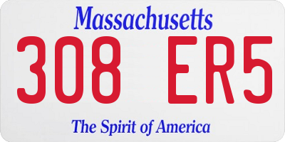 MA license plate 308ER5