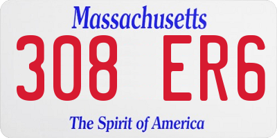 MA license plate 308ER6