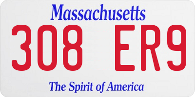 MA license plate 308ER9