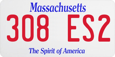 MA license plate 308ES2
