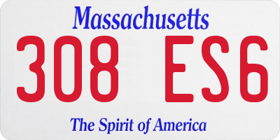 MA license plate 308ES6